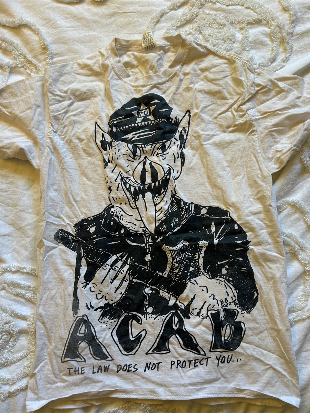 ACAB Graphic Tee - Black on White